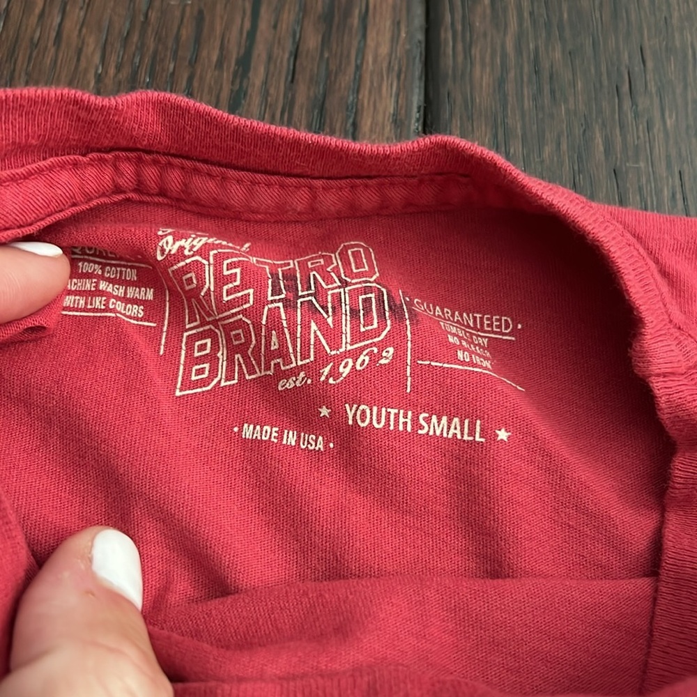 Retro Brand Wisconsin Red Tee with Retro Patch - Picture 3 of 3